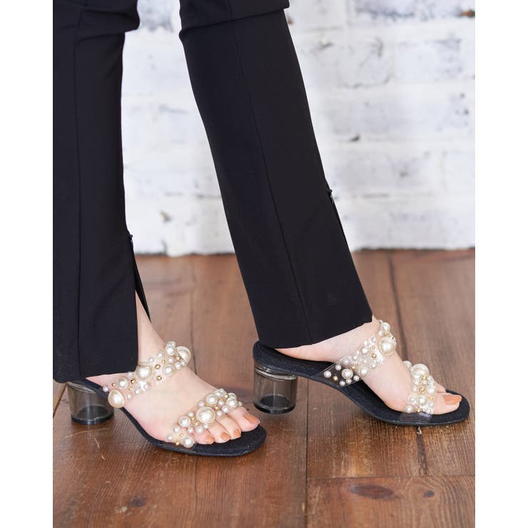 Realta(レアルタ)パール×スタッズクリアミュールサンダル | Mafmof | 詳細画像6 
