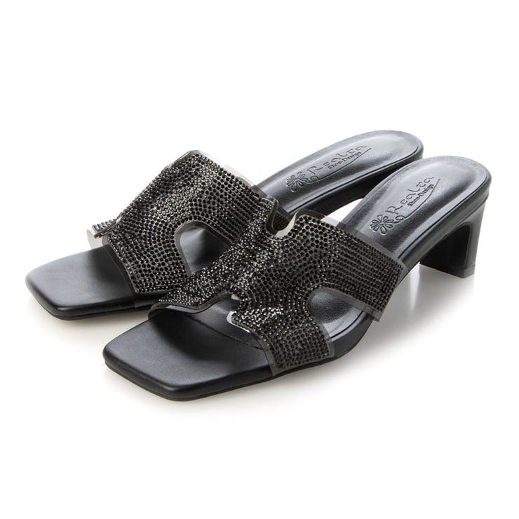 Realta(レアルタ)スクエアトゥキラキラビジューミュールサンダル | Mafmof | 詳細画像3 