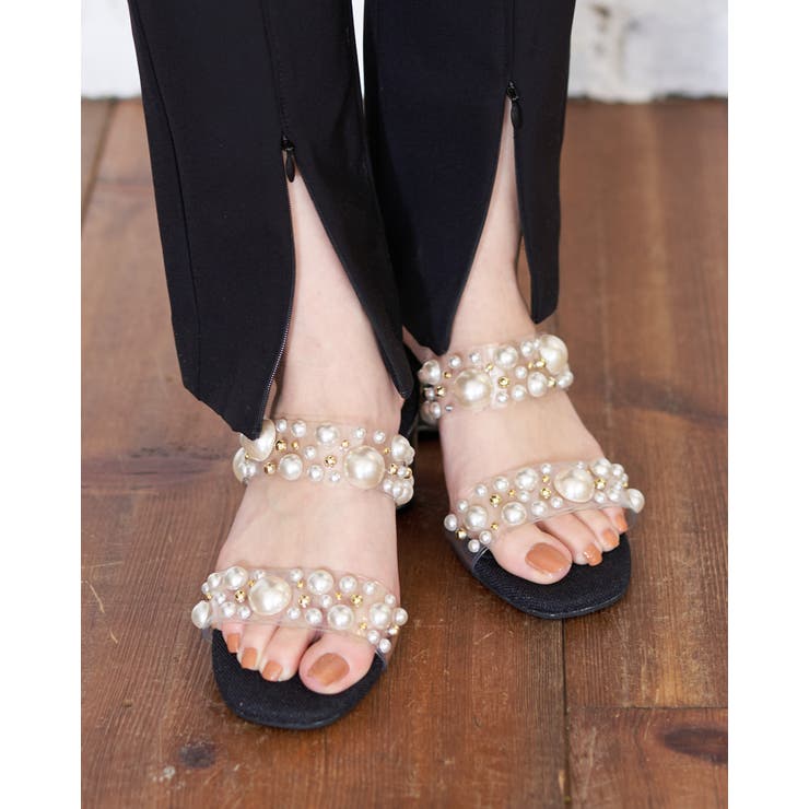 Realta(レアルタ)パール×スタッズクリアミュールサンダル | Mafmof | 詳細画像3 