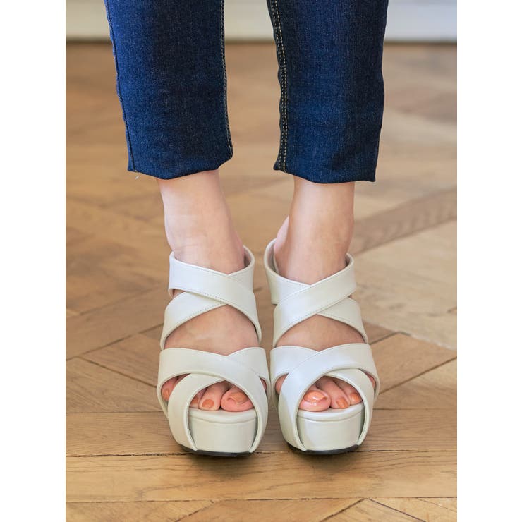 Mafmof(マフモフ)ダブルクロスチェーン飾り付きハイヒールサンダル | Mafmof | 詳細画像7 