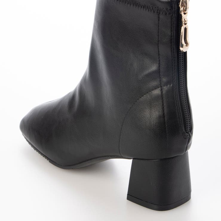 Realta(レアルタ)5cmヒールスクエアトゥストレッチショートブーツ | Mafmof | 詳細画像12 