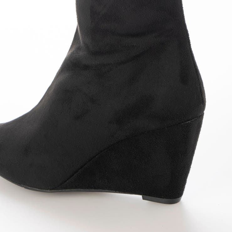 ElvisLuce7 5cmヒールポインテッドトゥウェッジロングブーツ | Mafmof | 詳細画像8 