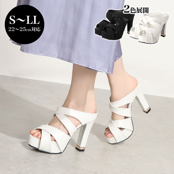 Mafmof(マフモフ)ダブルクロスチェーン飾り付きハイヒールサンダル | Mafmof | 詳細画像1 