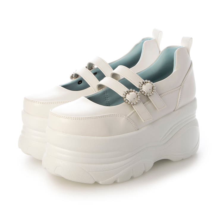 ホワイト・PU | Mafmof(マフモフ)9cmソール厚底スニーカー | Mafmof