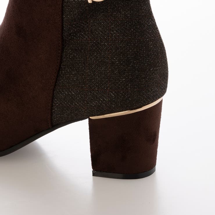 Realta(レアルタ)6cmプレートヒール２WAYビット異素材MIXショートブ… | Mafmof | 詳細画像19 