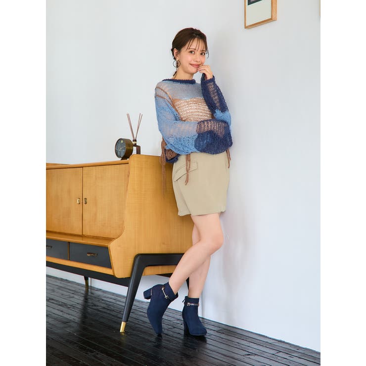 Realta(レアルタ)6cmプレートヒール２WAYビット異素材MIXショートブ… | Mafmof | 詳細画像7 