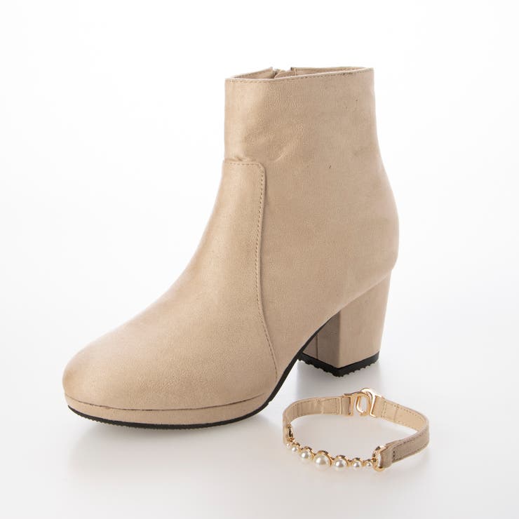 Realta(レアルタ)6.5cmヒール2WAYパールショートブーツ | Mafmof | 詳細画像21 