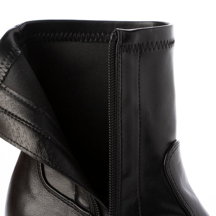 Mafmof(マフモフ)10.5cm厚底バルキーヒールストレッチショートブーツ | Mafmof | 詳細画像13 