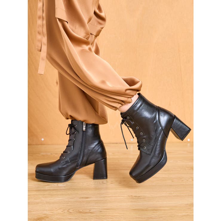 Realta(レアルタ)6.5cmヒールストームレースアップショートブーツ | Mafmof | 詳細画像4 