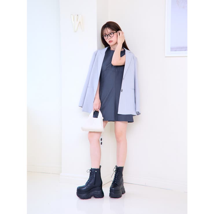 贅沢屋の Mafmof(マフモフ)10cm厚底ボリュームソールレースアップショート 24.0cm