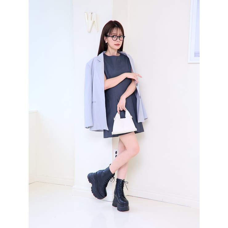最大80％オフ Mafmof(マフモフ)10cm厚底ボリュームソールレースアップショート 25.0cm