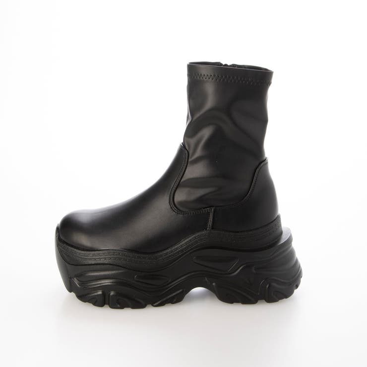 Mafmof(マフモフ)10cmメガ厚底クラッシュソールストレッチショートブーツ | Mafmof | 詳細画像8 