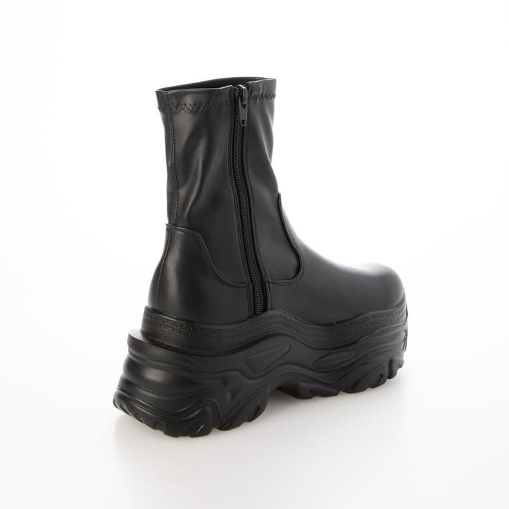 Mafmof(マフモフ)10cmメガ厚底クラッシュソールストレッチショートブーツ | Mafmof | 詳細画像10 