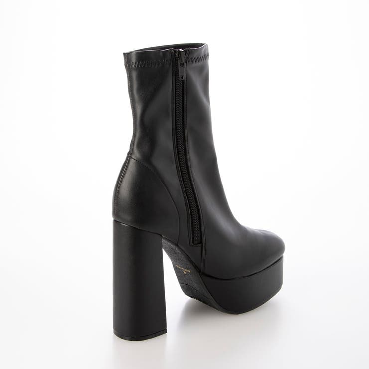 Mafmof(マフモフ)13cmチャンキーヒールストレッチショートブーツ | Mafmof | 詳細画像10 