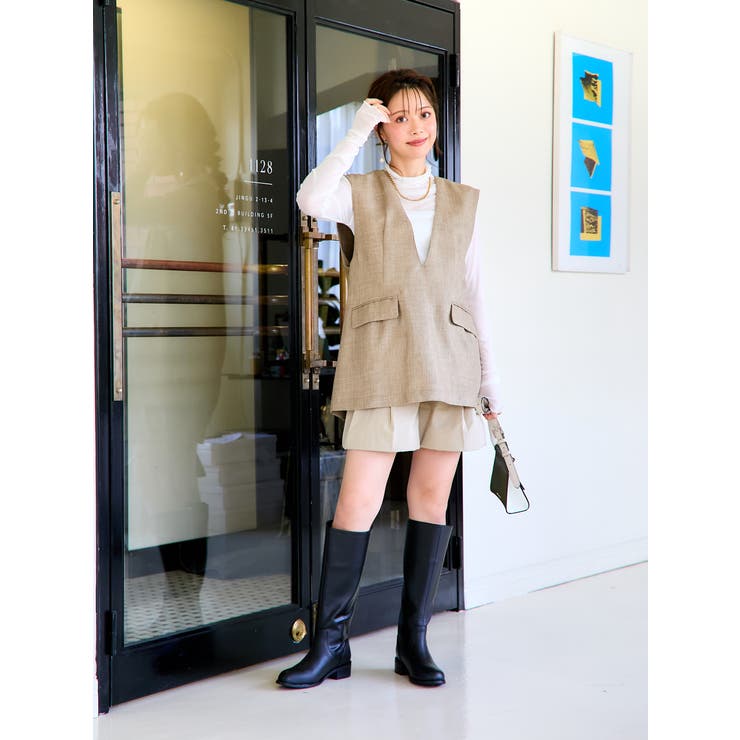 Realta(レアルタ)3.5cmヒールスクエアトゥワイドロングブーツ | Mafmof | 詳細画像7 