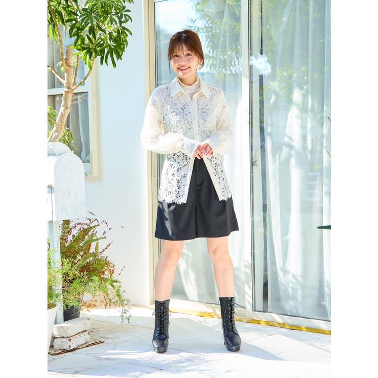 Mafmof9cmヒールストーム入りチャンキーヒールレースアップブーツ | Mafmof | 詳細画像7 