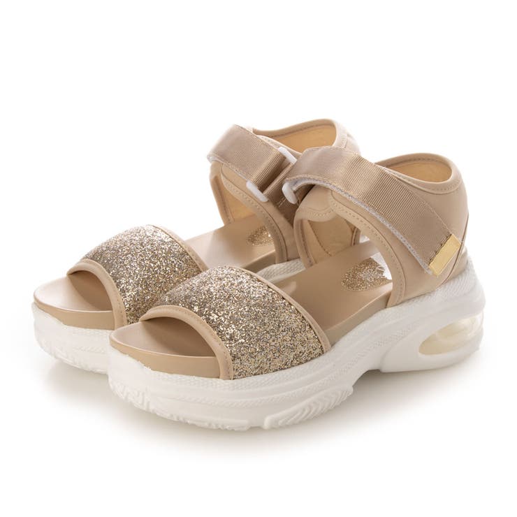 ゴールド・ホワイトソール | Realta(レアルタ)クッショニングソール厚底エアー底スポーツサンダル | Mafmof