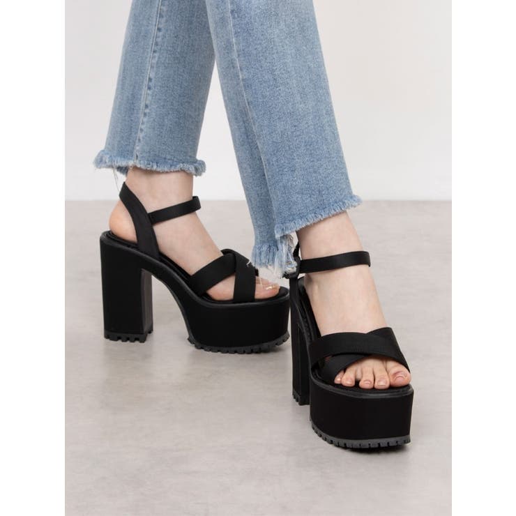 Mafmof(マフモフ)13cmヒール厚底ユニットソールクロスベルトサンダル | Mafmof | 詳細画像14 