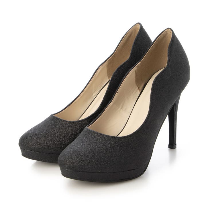 ブラック・ラメ | MiminyPiminy(ミミニーピミニー)10cmピンヒールシンプルストームパ… | Mafmof