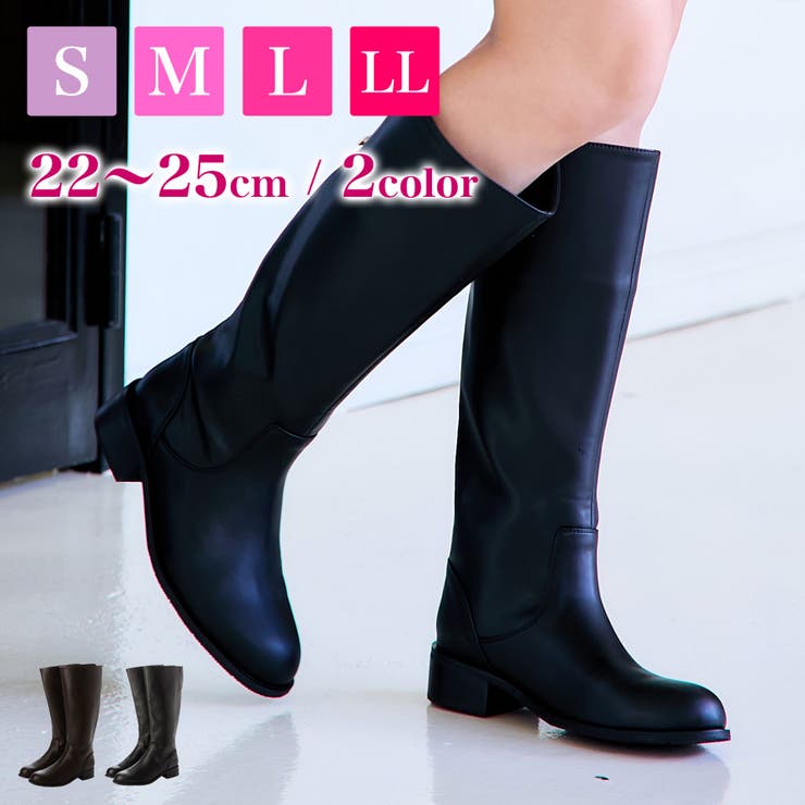 Realta(レアルタ)3.5cmヒールスクエアトゥワイドロングブーツ | Mafmof | 詳細画像1 