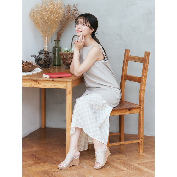 Realta(レアルタ)6 5cmソールスクエアトゥシアーメッシュウエッジサンダ… | Mafmof | 詳細画像15 