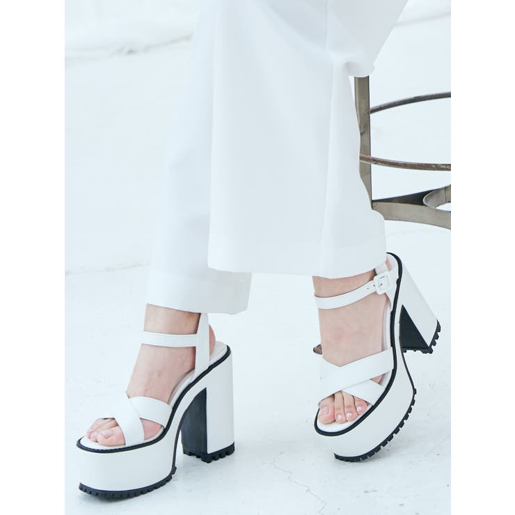 Mafmof(マフモフ)13cmヒール厚底ユニットソールクロスベルトサンダル | Mafmof | 詳細画像9 