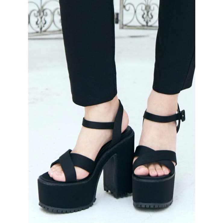 Mafmof(マフモフ)13cmヒール厚底ユニットソールクロスベルトサンダル | Mafmof | 詳細画像11 