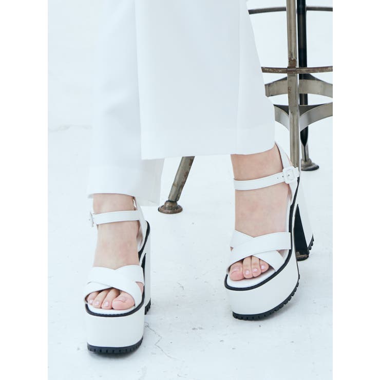 Mafmof(マフモフ)13cmヒール厚底ユニットソールクロスベルトサンダル | Mafmof | 詳細画像13 