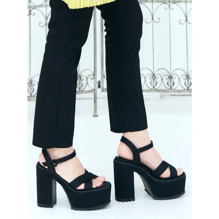 Mafmof(マフモフ)13cmヒール厚底ユニットソールクロスベルトサンダル | Mafmof | 詳細画像7 