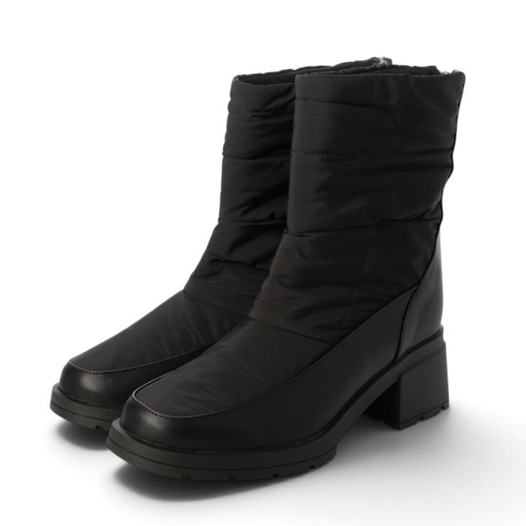ブラック | Realta(レアルタ)5.5cmヒール高グリップ防滑ソール生活防水ブーツ | Mafmof