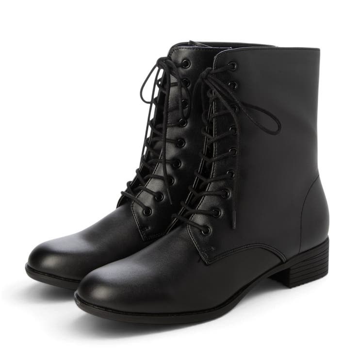 ブラック・PU | Realta(レアルタ)3 5cmヒール高グリップ防滑ソールレースアップショート… | Mafmof