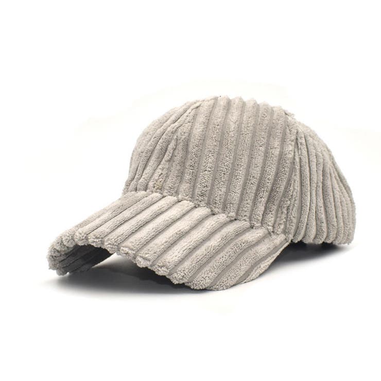 グレー | コーデのアクセントになるストライプデザインコーデュロイキャップ 冬 帽子 | maison de LATIR