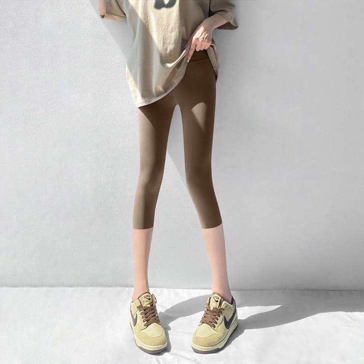 7分ブラウン | レギンス スポーツ ヨガ 普段使い 韓国スタイル | maison de LATIR