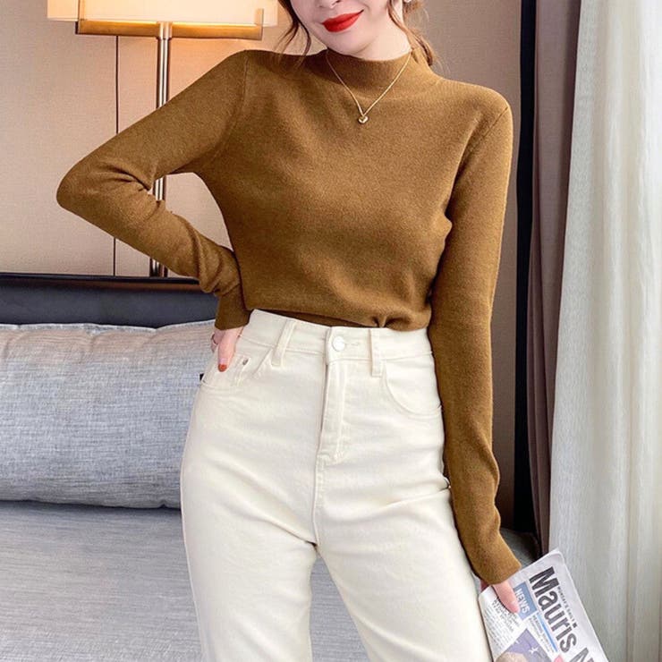 もっちり肌触り着回し力抜群なボトルネックニットトップス 冬 無地 | maison de LATIR | 詳細画像13 