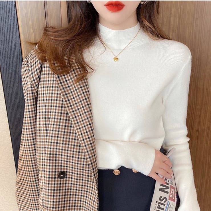 もっちり肌触り着回し力抜群なボトルネックニットトップス 冬 無地 | maison de LATIR | 詳細画像18 