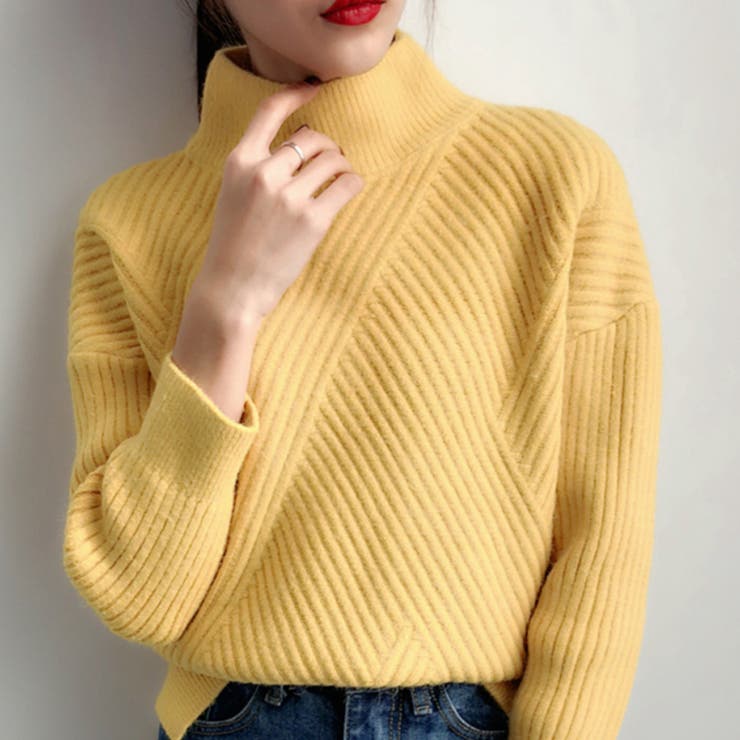 イエロー | ニット セーター 長袖 | maison de LATIR