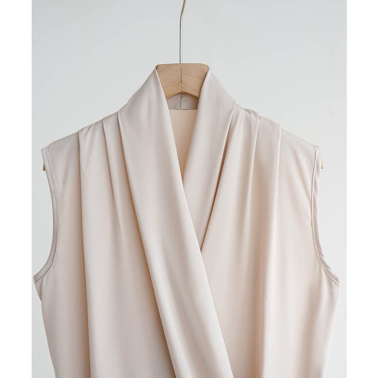 一枚で上品ノースリーブシャーリングの立体感、夏服ブラウス | maison de LATIR | 詳細画像22 