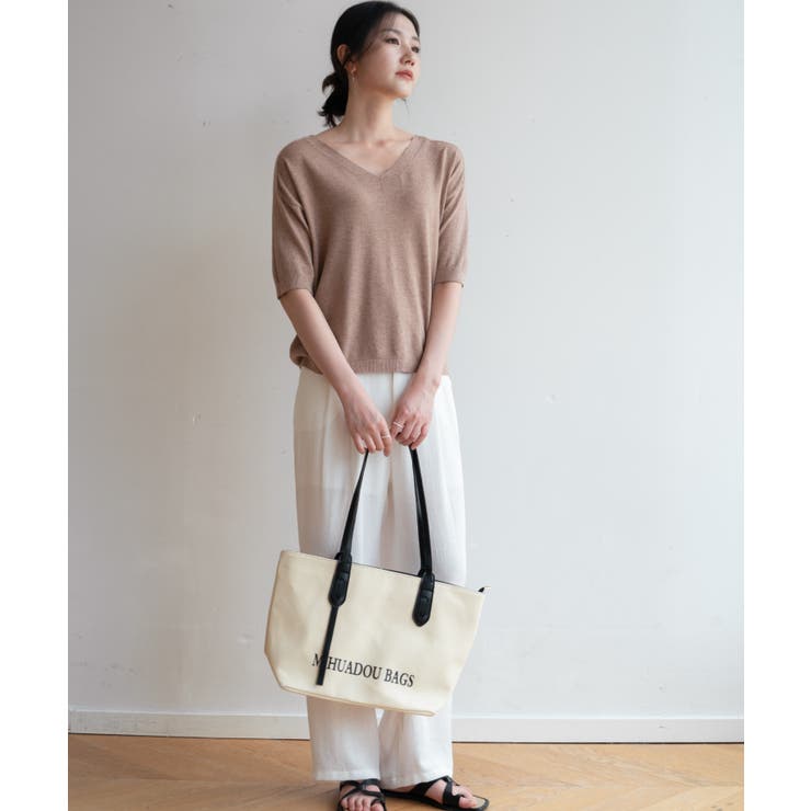 プチハイネックで大人サマーニット 5分袖 シンプル | maison de LATIR | 詳細画像19 