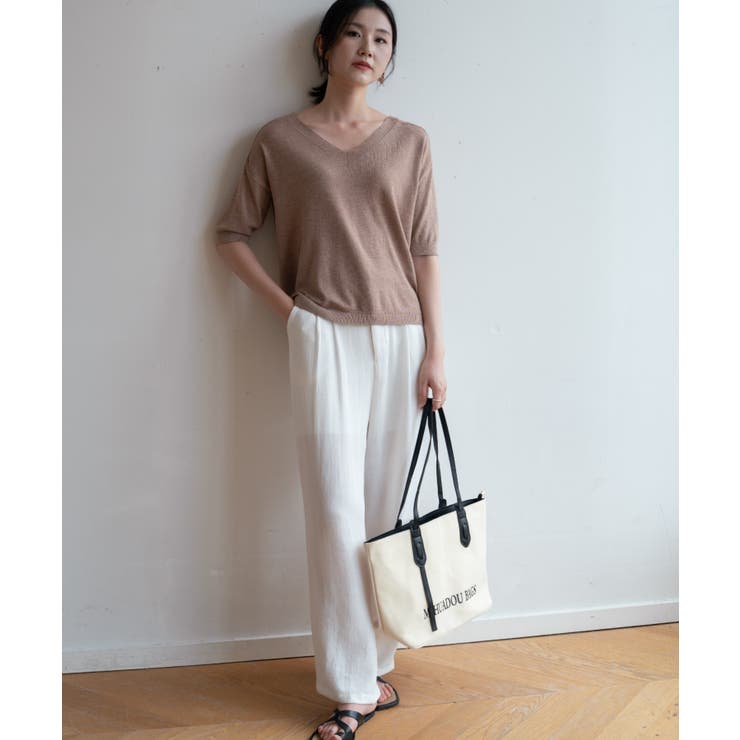 プチハイネックで大人サマーニット 5分袖 シンプル | maison de LATIR | 詳細画像22 