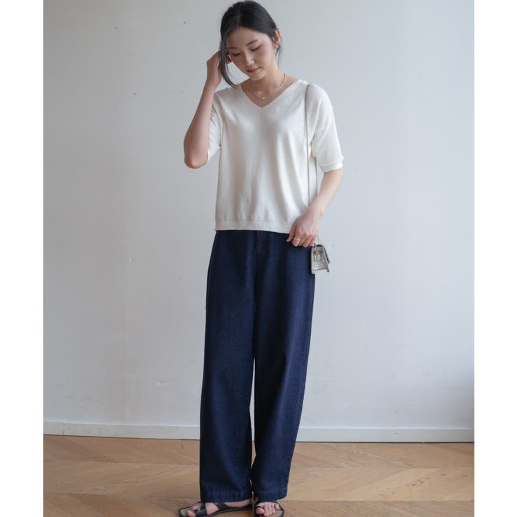 プチハイネックで大人サマーニット 5分袖 シンプル | maison de LATIR | 詳細画像41 