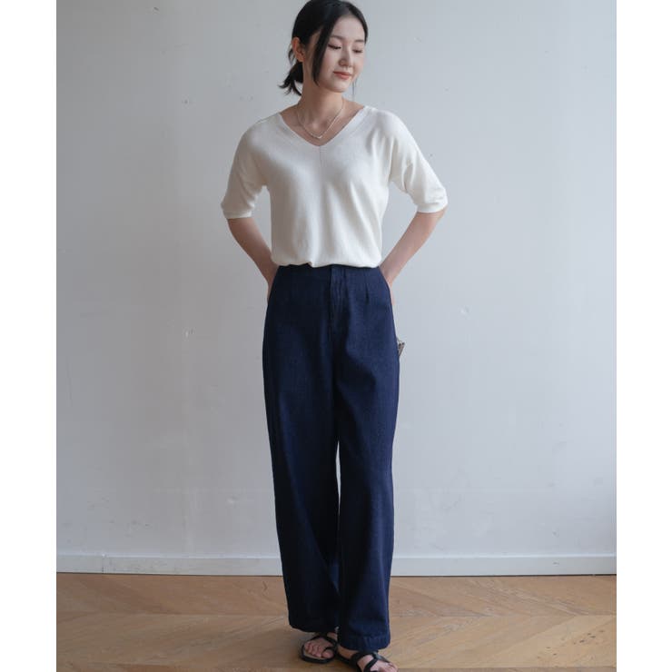 プチハイネックで大人サマーニット 5分袖 シンプル | maison de LATIR | 詳細画像55 