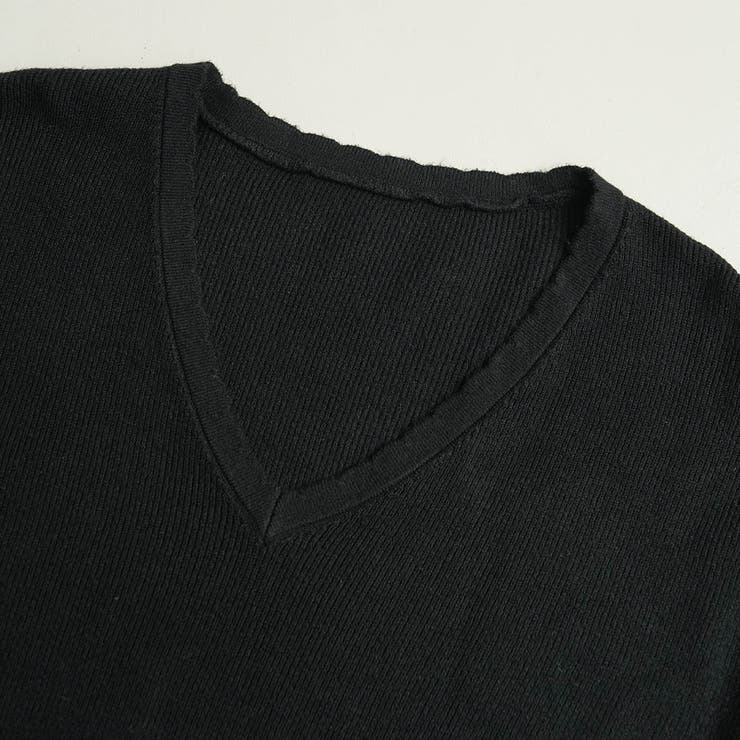 袖口の花柄レースがコーデのアクセントになるVネックニット ニットプルオーバー リ… | maison de LATIR | 詳細画像9 