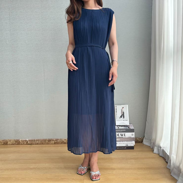 女性らしいシルエットが可愛いノースリーブプリーツロングワンピース パーティー 結… | maison de LATIR | 詳細画像22 