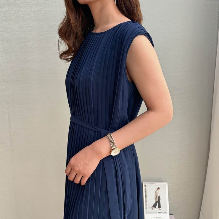 女性らしいシルエットが可愛いノースリーブプリーツロングワンピース パーティー 結… | maison de LATIR | 詳細画像23 