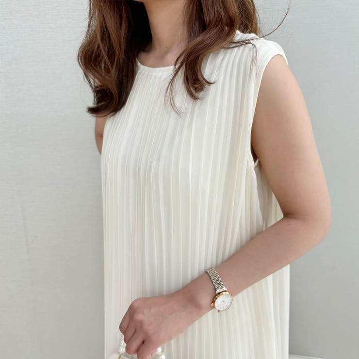 女性らしいシルエットが可愛いノースリーブプリーツロングワンピース パーティー 結… | maison de LATIR | 詳細画像30 