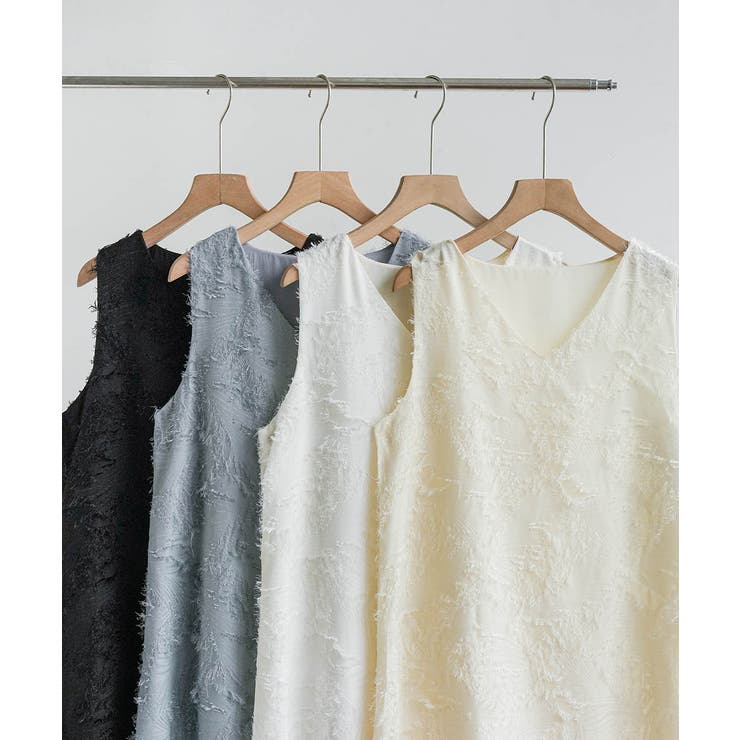おしゃれな夏服。一枚でこなれる上品シャギーフリンジIラインワンピース | maison de LATIR | 詳細画像10 