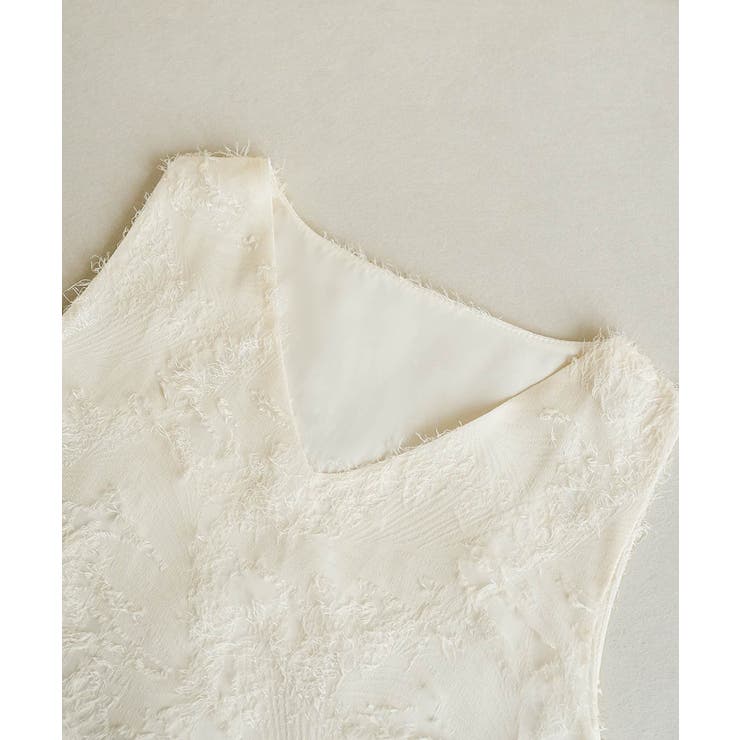 おしゃれな夏服。一枚でこなれる上品シャギーフリンジIラインワンピース | maison de LATIR | 詳細画像13 