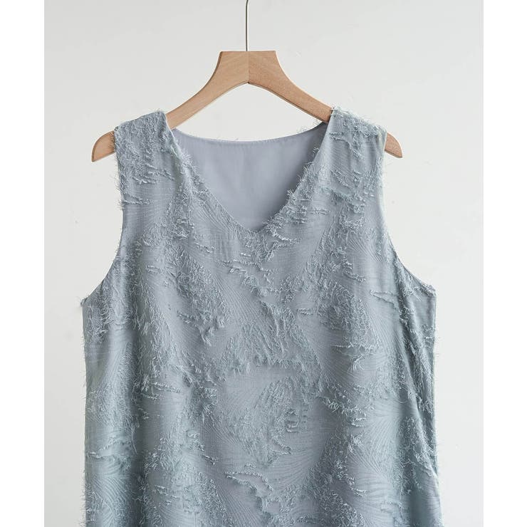 おしゃれな夏服。一枚でこなれる上品シャギーフリンジIラインワンピース | maison de LATIR | 詳細画像28 