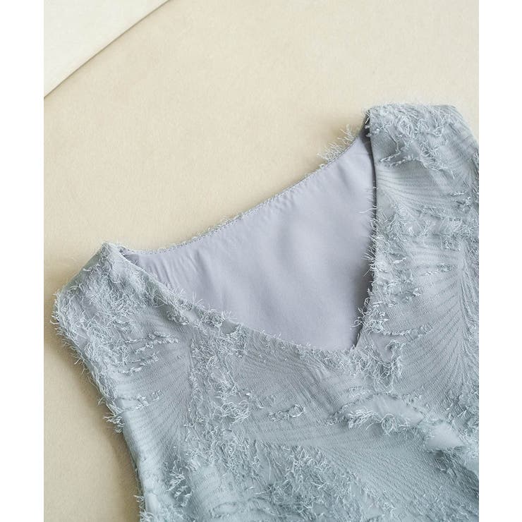 おしゃれな夏服。一枚でこなれる上品シャギーフリンジIラインワンピース | maison de LATIR | 詳細画像33 