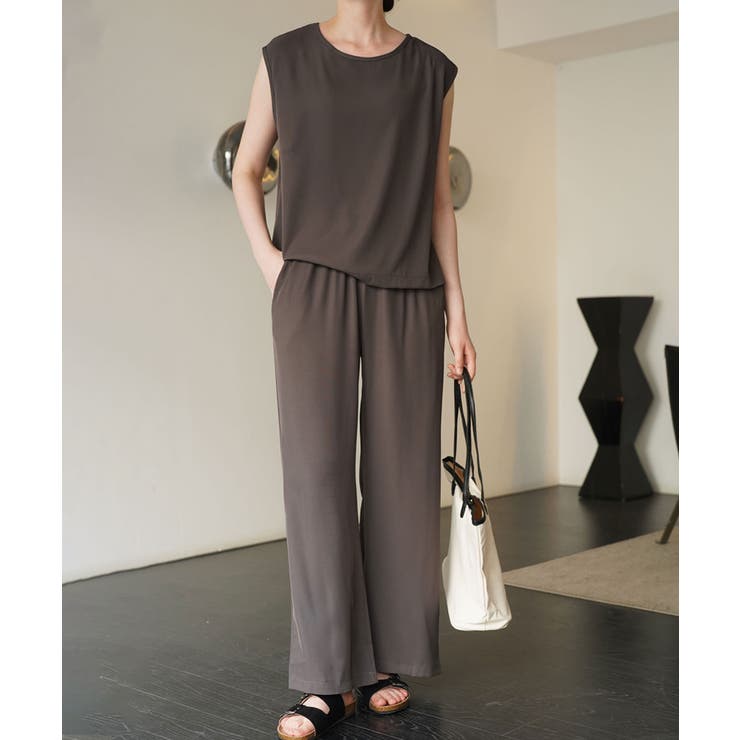 シンプルなデザインがセットアップ ノースリーブ ワイドパンツ | maison de LATIR | 詳細画像11 